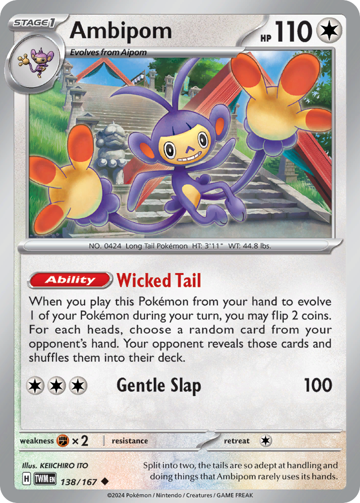 Ambipom – Twilight Masquerade 138/167 Pokémon card