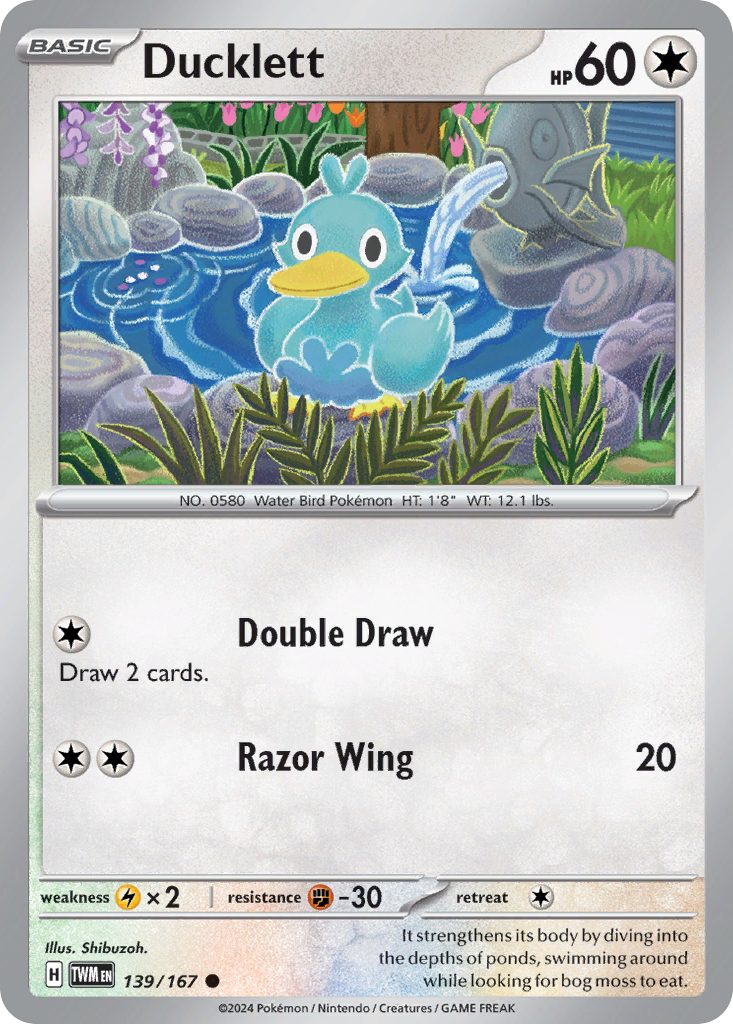 Ducklett – Twilight Masquerade 139/167 Pokémon card