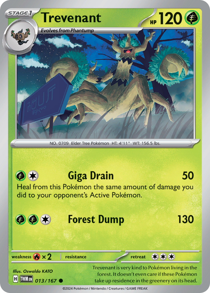 Trevenant – Twilight Masquerade 013/167 Pokémon card