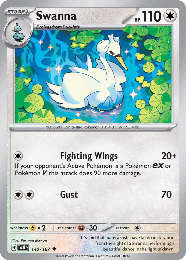Swanna – Twilight Masquerade 140/167 Pokémon card