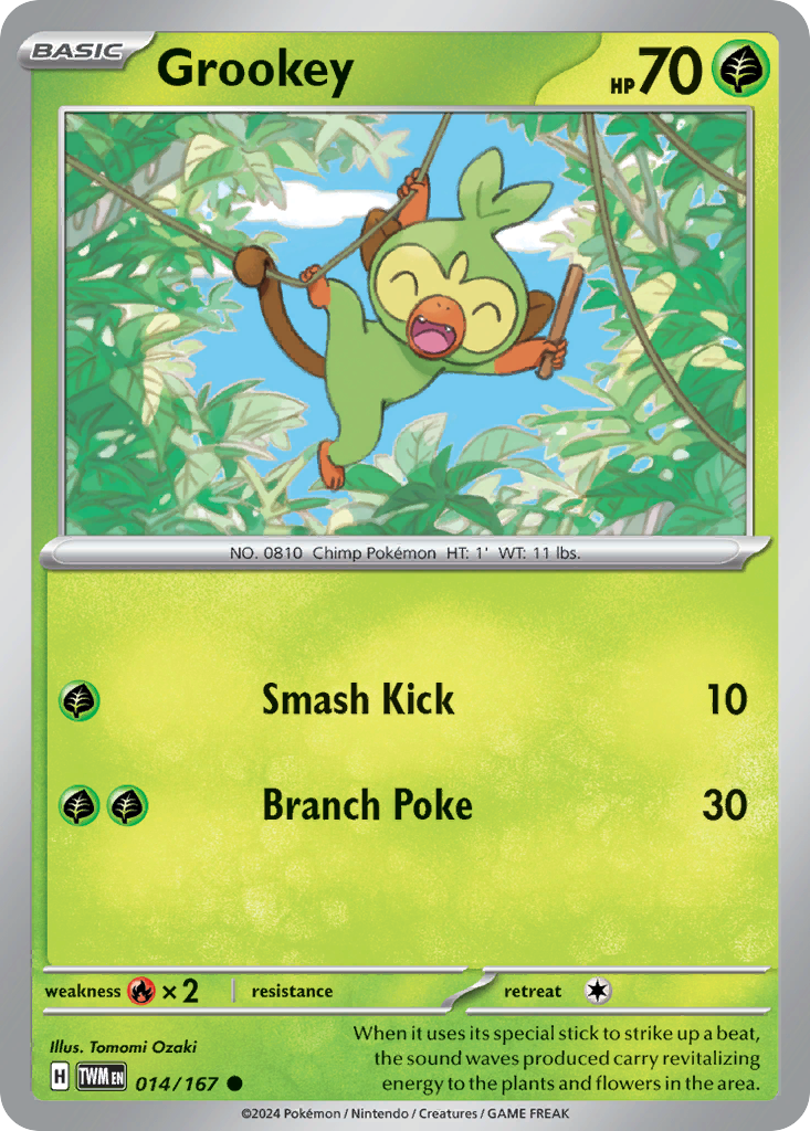 Grookey – Twilight Masquerade 014/167 Pokémon card