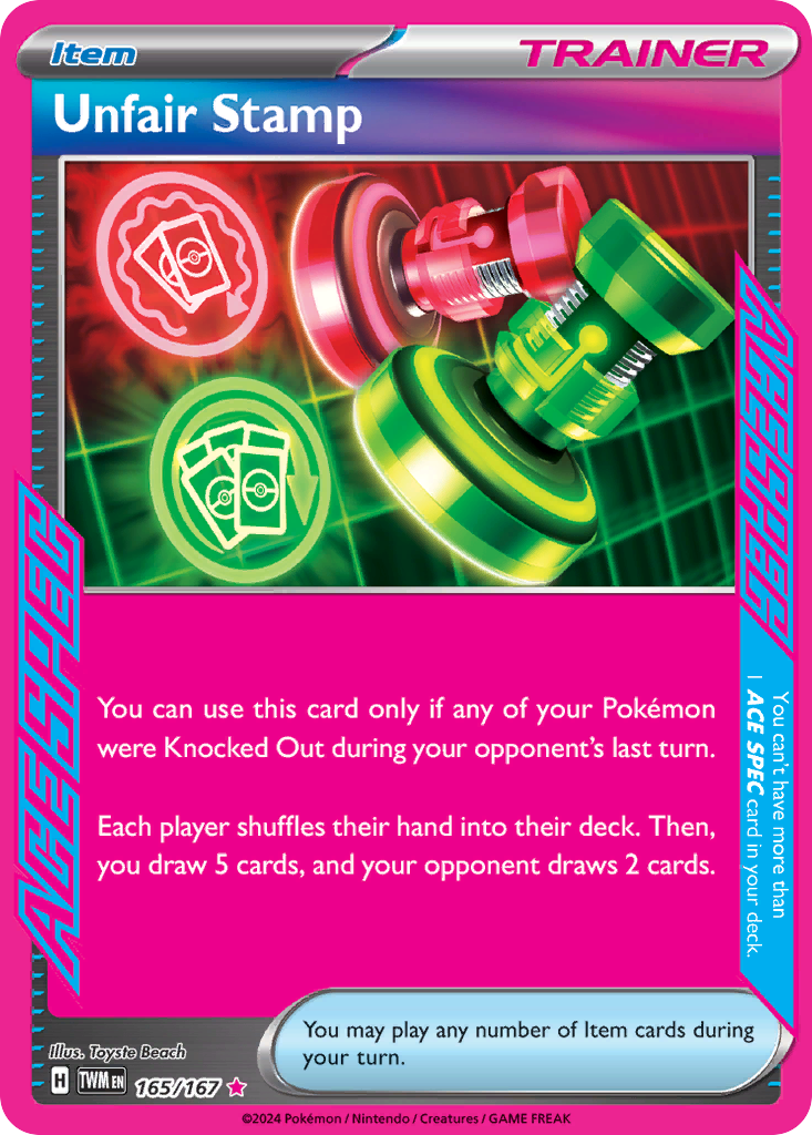 Unfair Stamp – Twilight Masquerade 165/167 Pokémon card