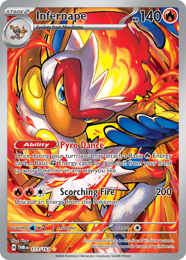 Infernape – Twilight Masquerade 173/167 Pokémon card