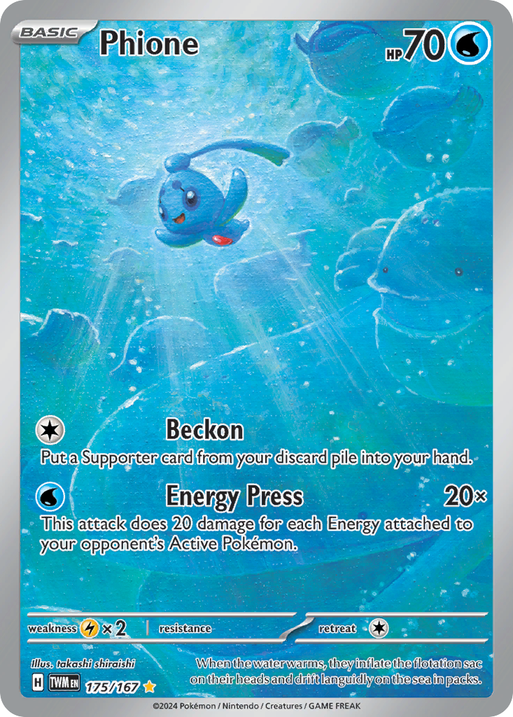 Phione – Twilight Masquerade 175/167 Pokémon card