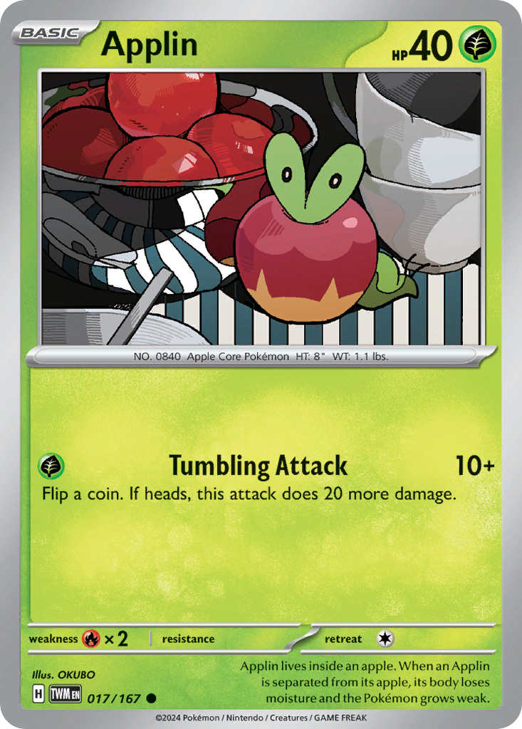Applin – Twilight Masquerade 017/167 Pokémon card