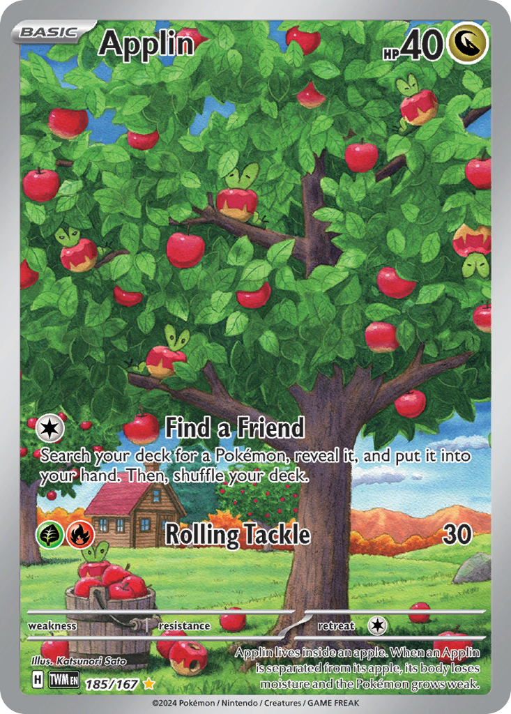 Applin – Twilight Masquerade 185/167 Pokémon card