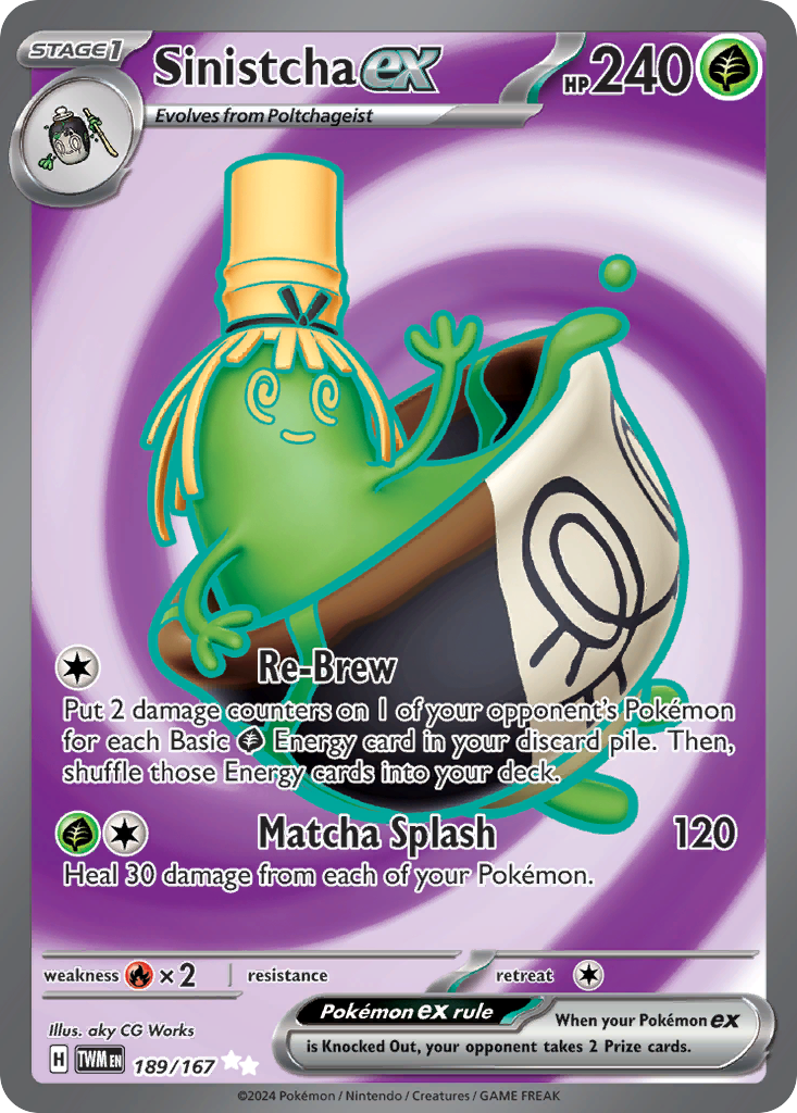 Sinistcha ex – Twilight Masquerade 189/167 Pokémon card