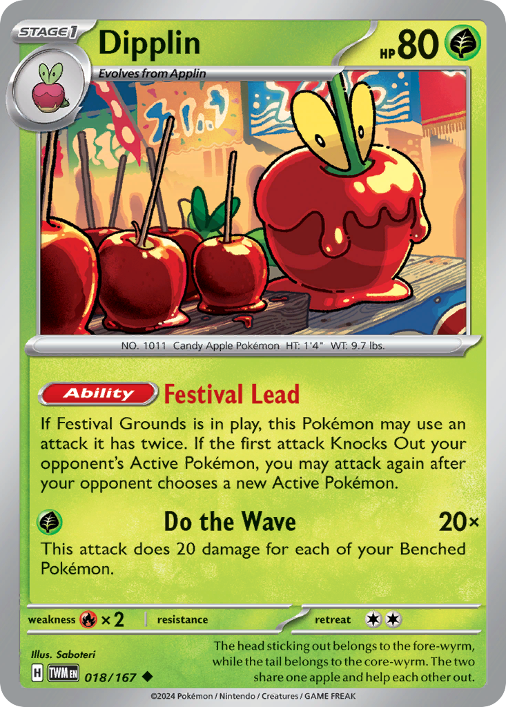 Dipplin – Twilight Masquerade 018/167 Pokémon card