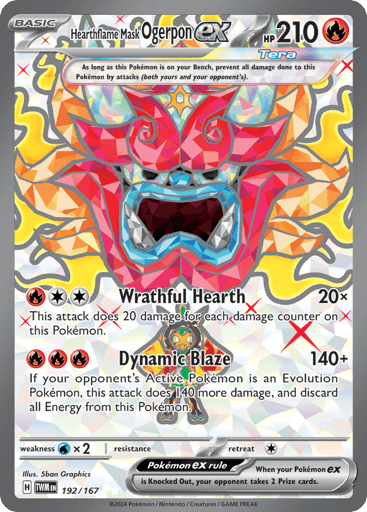 Hearthflame Mask Ogerpon ex - Twilight Masquerade 192