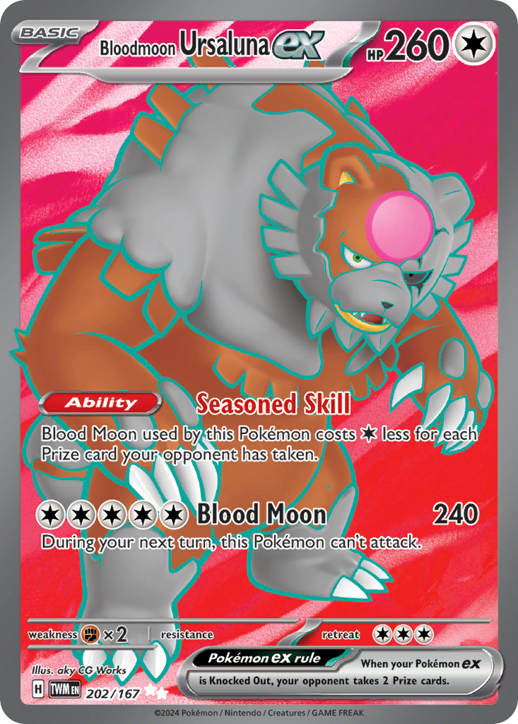 Bloodmoon Ursaluna ex – Twilight Masquerade 202/167 Pokémon card
