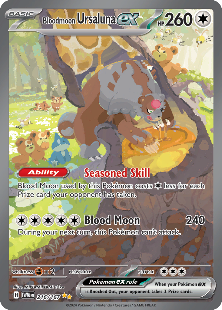 Bloodmoon Ursaluna ex – Twilight Masquerade 216/167 Pokémon card