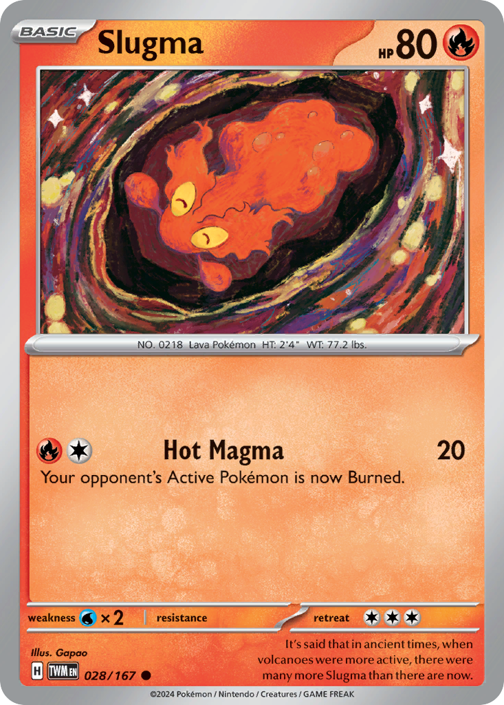 Slugma – Twilight Masquerade 028/167 Pokémon card