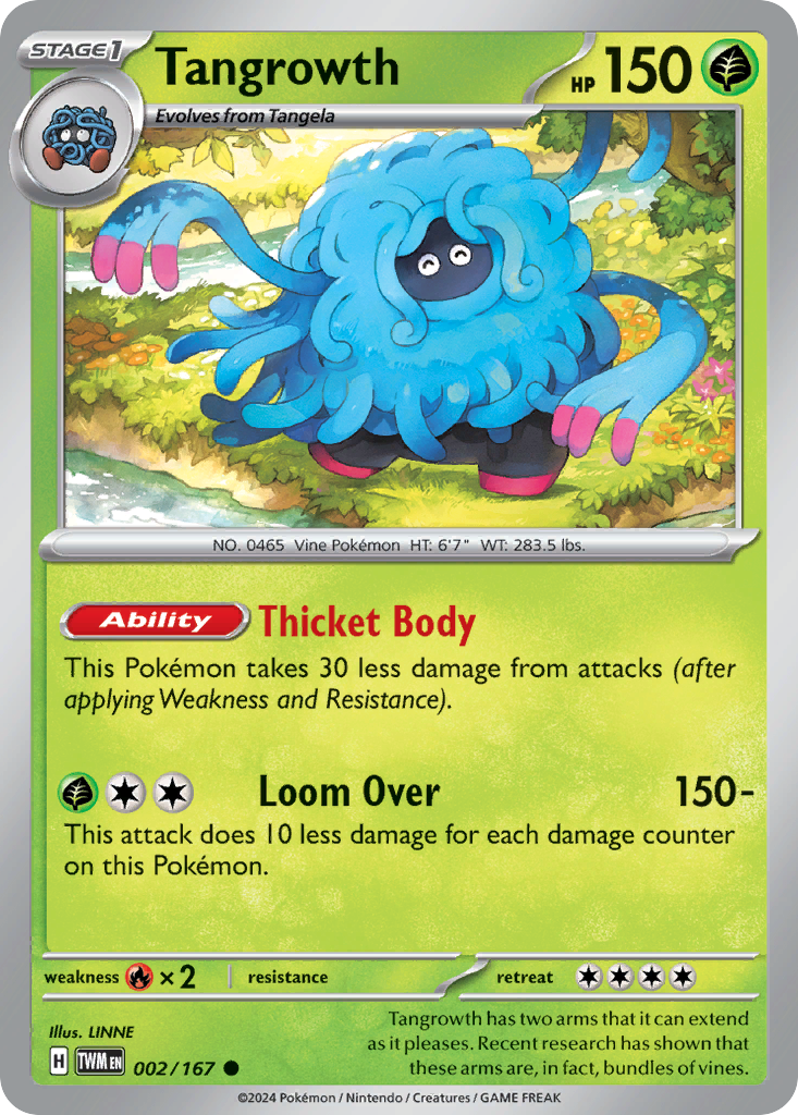 Tangrowth – Twilight Masquerade 002/167 Pokémon card