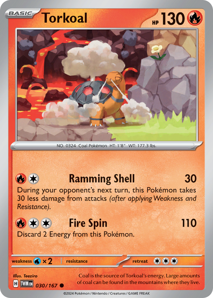 Torkoal – Twilight Masquerade 030/167 Pokémon card
