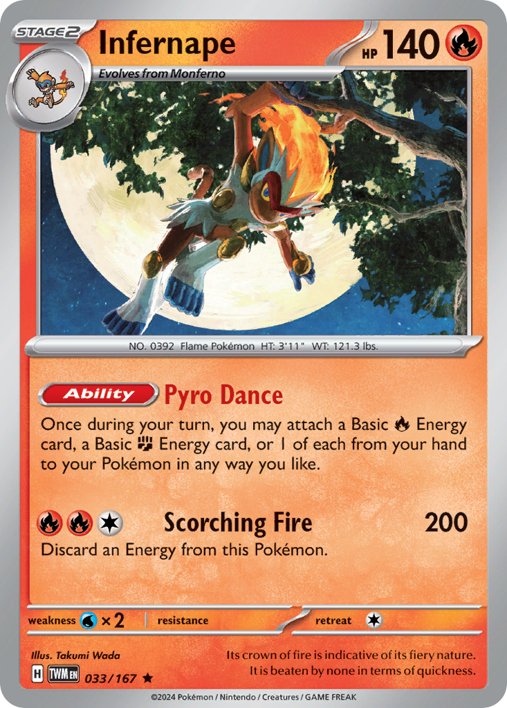 Infernape – Twilight Masquerade 033/167 Pokémon card