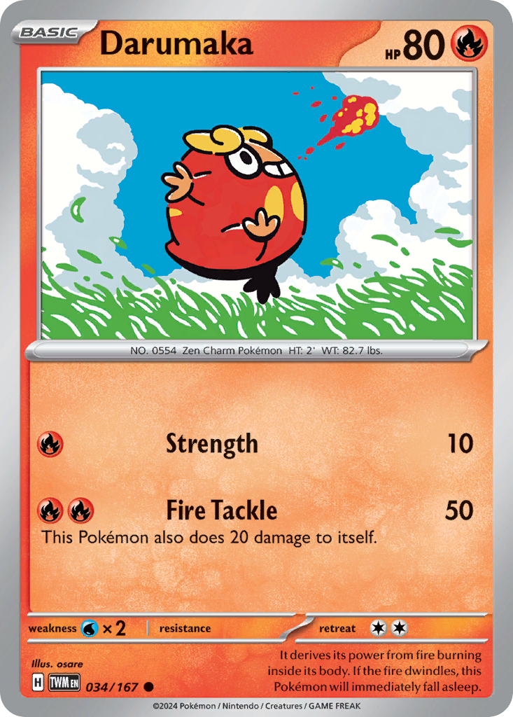 Darumaka – Twilight Masquerade 034/167 Pokémon card