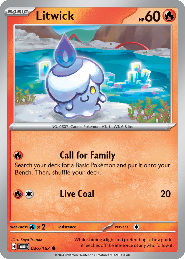 Litwick – Twilight Masquerade 036/167 Pokémon card