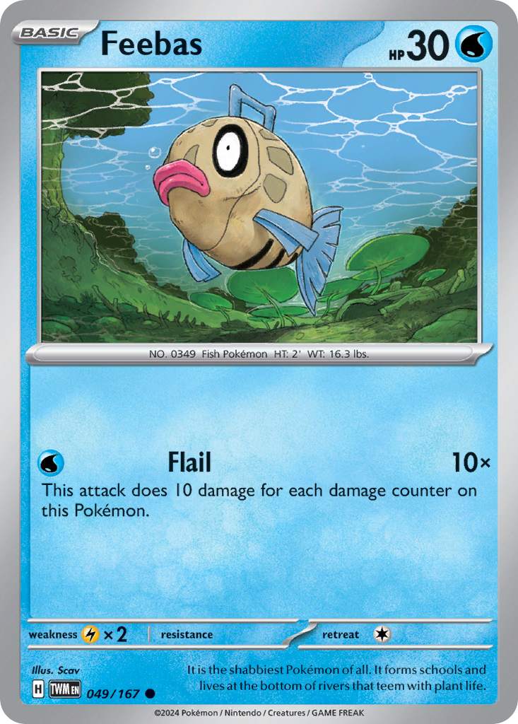 Feebas – Twilight Masquerade 049/167 Pokémon card