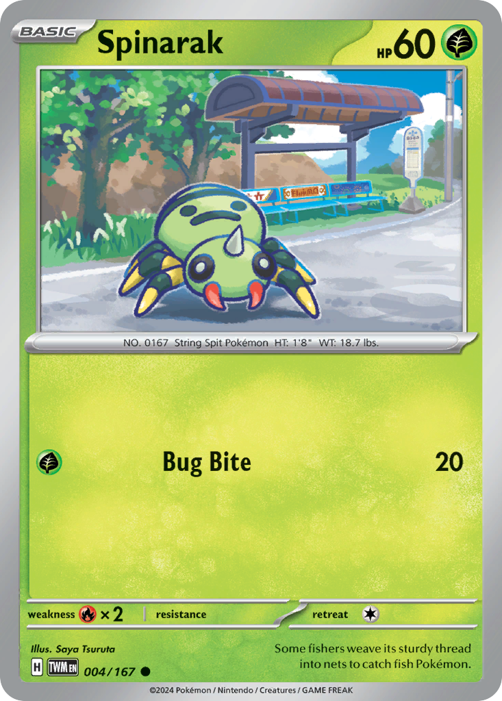 Spinarak – Twilight Masquerade 004/167 Pokémon card