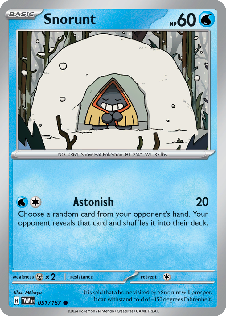 Snorunt – Twilight Masquerade 051/167 Pokémon card