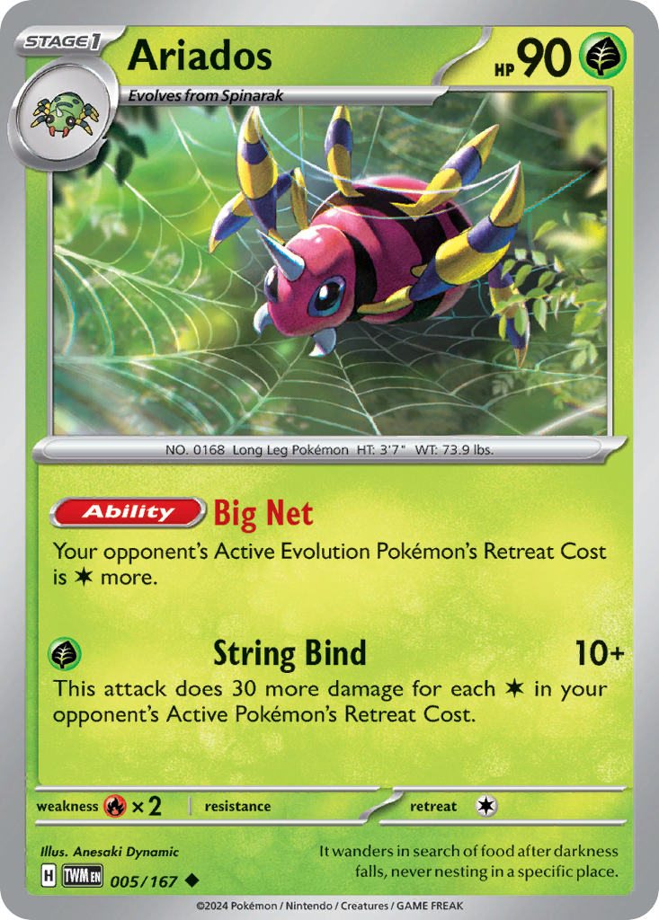 Ariados – Twilight Masquerade 005/167 Pokémon card