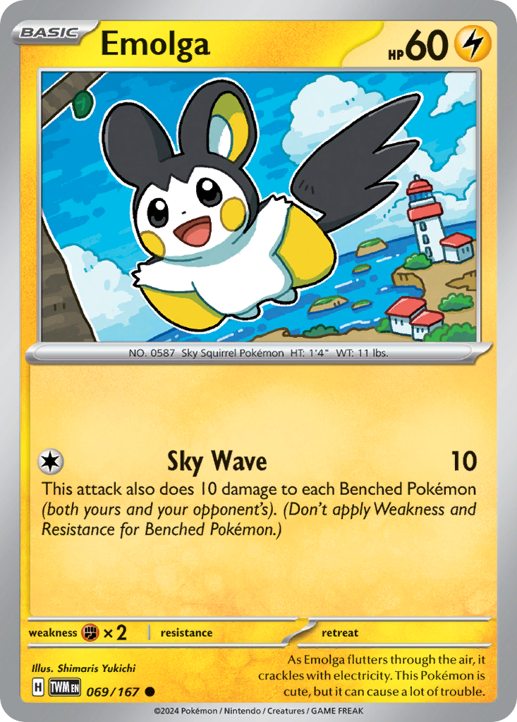 Emolga – Twilight Masquerade 069/167 Pokémon card