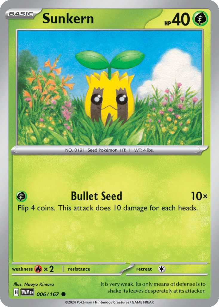 Sunkern – Twilight Masquerade 006/167 Pokémon card