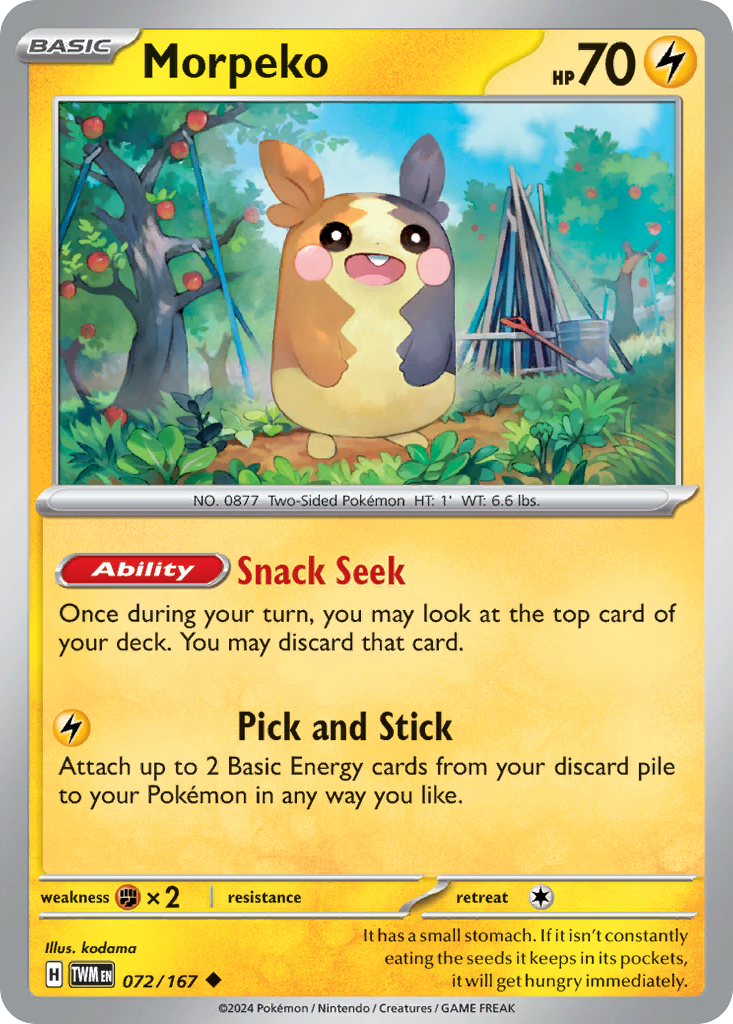 Morpeko – Twilight Masquerade 072/167 Pokémon card