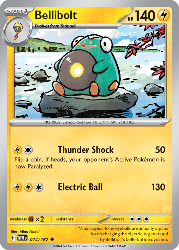 Bellibolt – Twilight Masquerade 074/167 Pokémon card