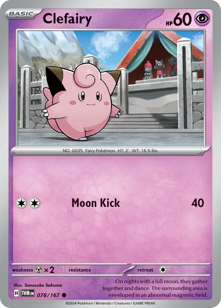 Clefairy – Twilight Masquerade 078/167 Pokémon card