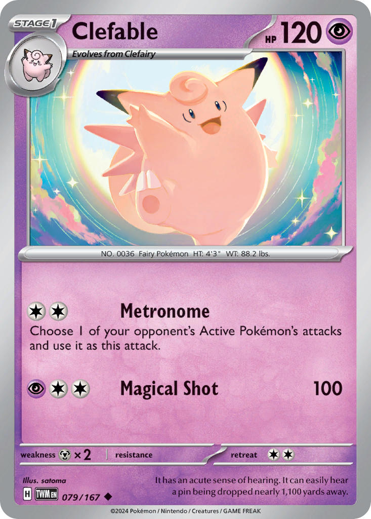 Clefable – Twilight Masquerade 079/167 Pokémon card