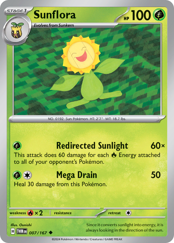 Sunflora – Twilight Masquerade 007/167 Pokémon card