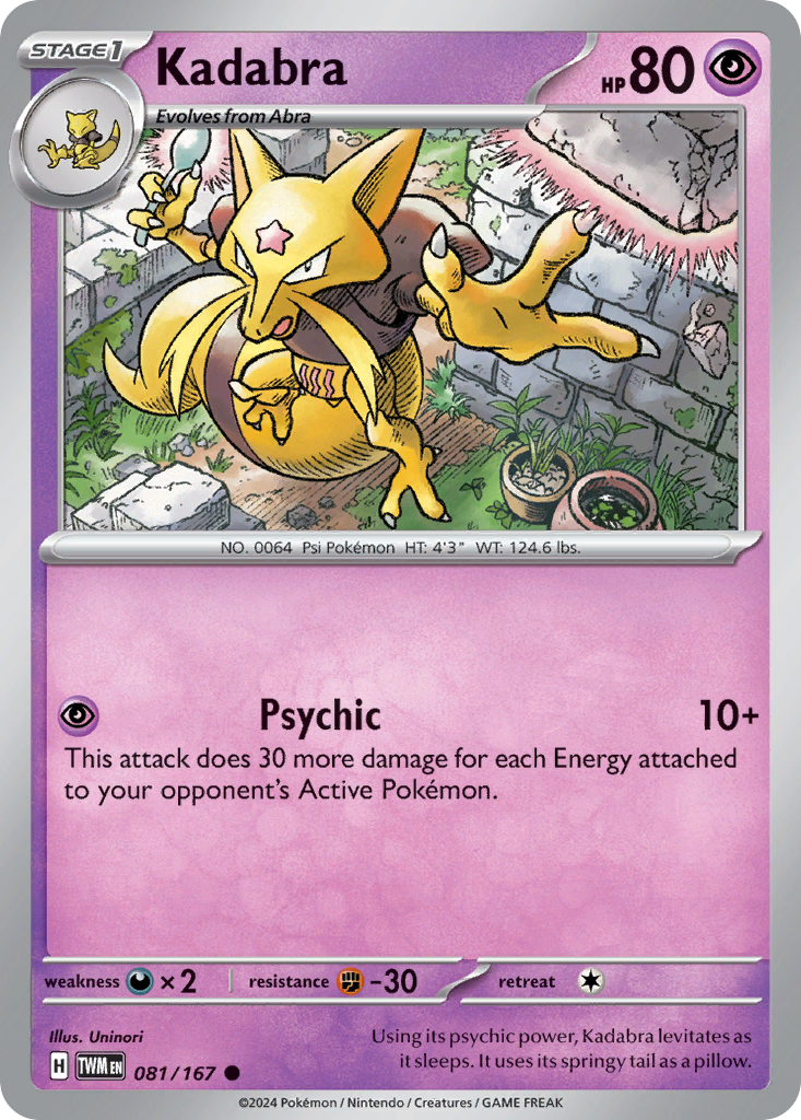 Kadabra – Twilight Masquerade 081/167 Pokémon card