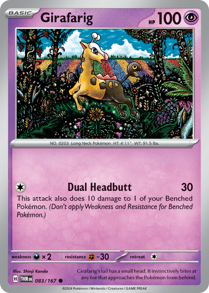 Girafarig – Twilight Masquerade 083/167 Pokémon card