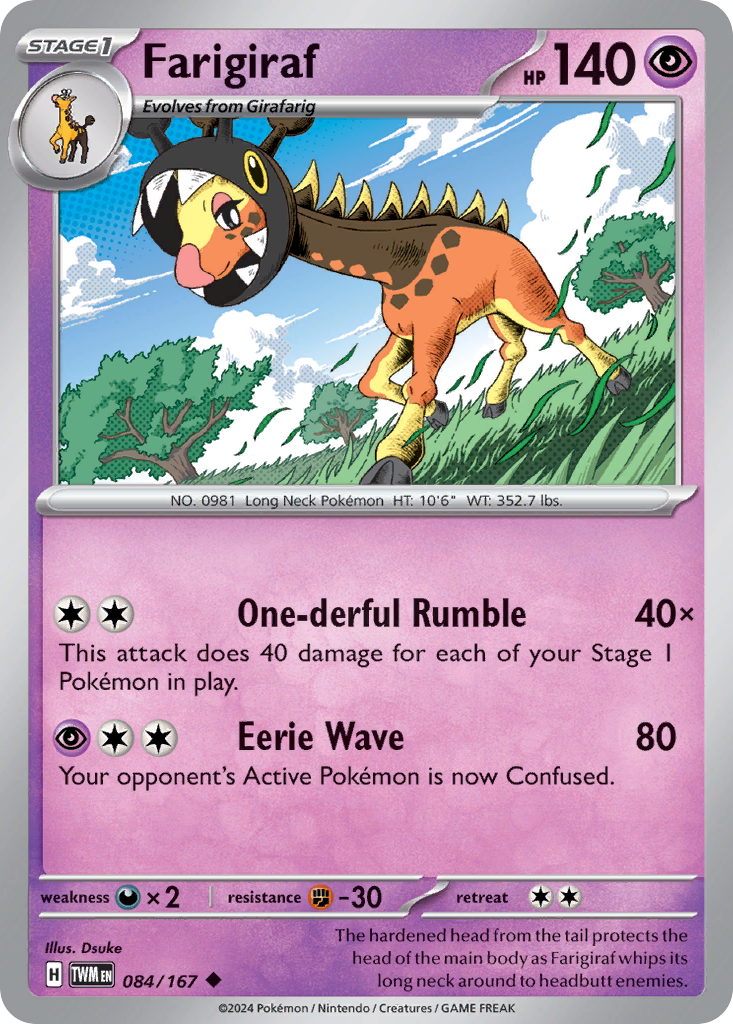 Farigiraf – Twilight Masquerade 084/167 Pokémon card