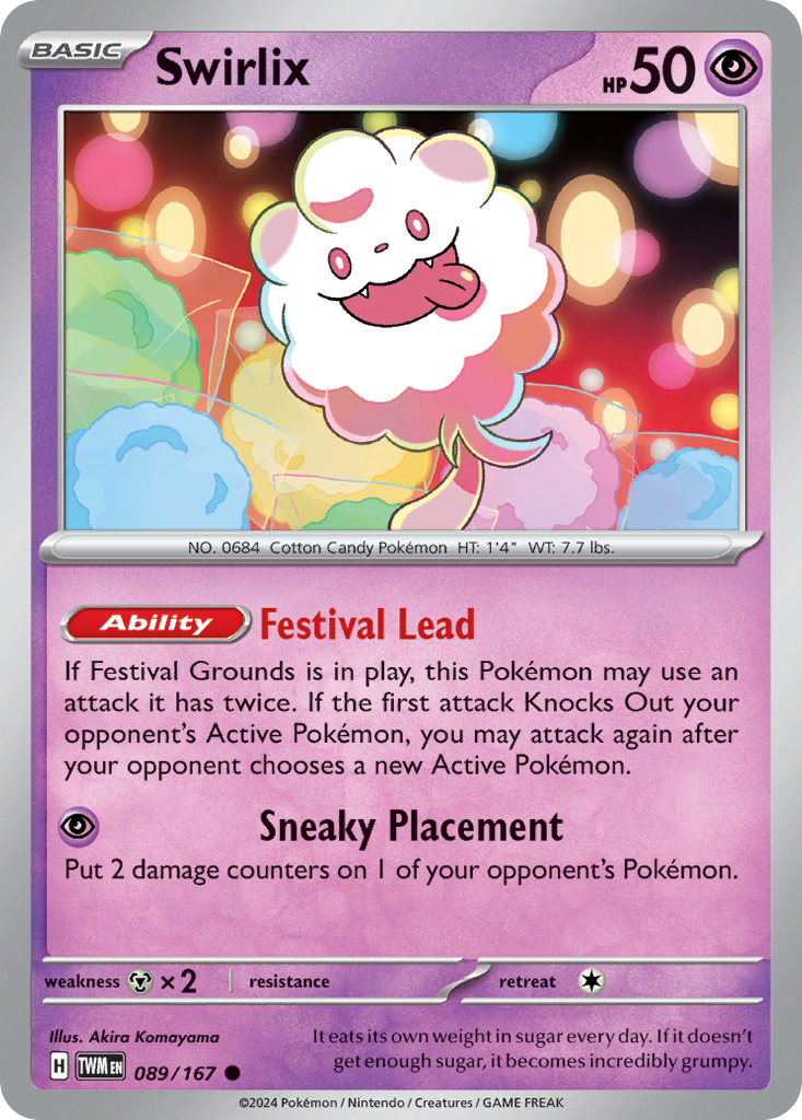 Swirlix – Twilight Masquerade 089/167 Pokémon card