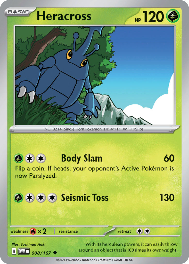 Heracross – Twilight Masquerade 008/167 Pokémon card