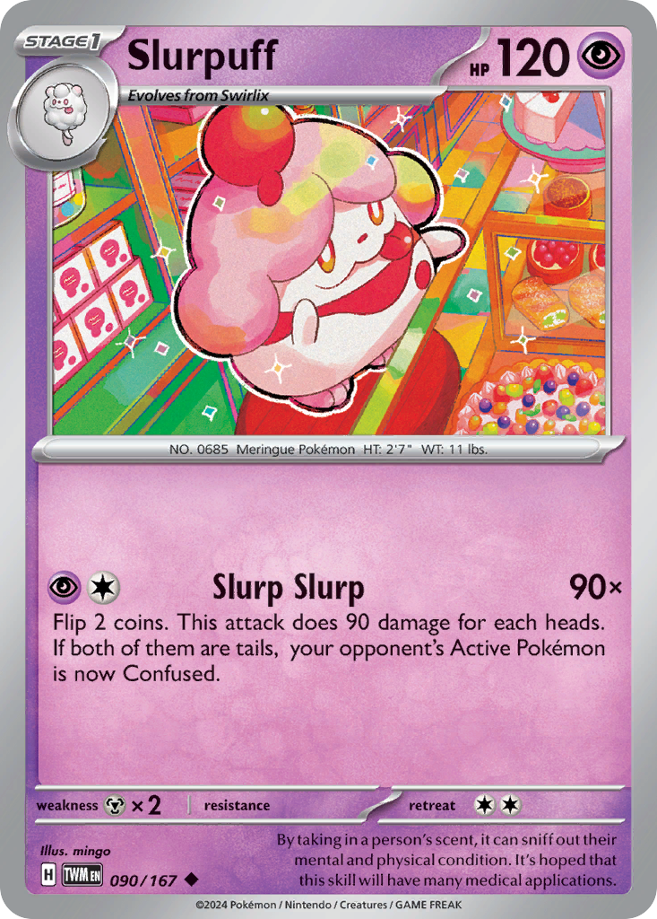 Slurpuff – Twilight Masquerade 090/167 Pokémon card