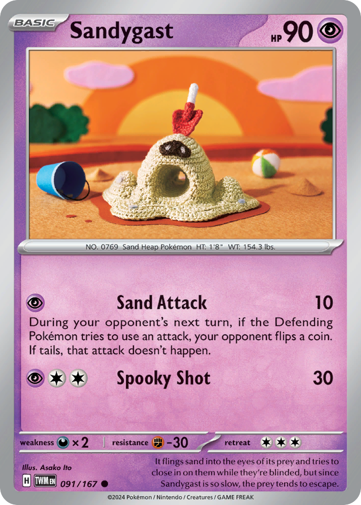 Sandygast – Twilight Masquerade 091/167 Pokémon card