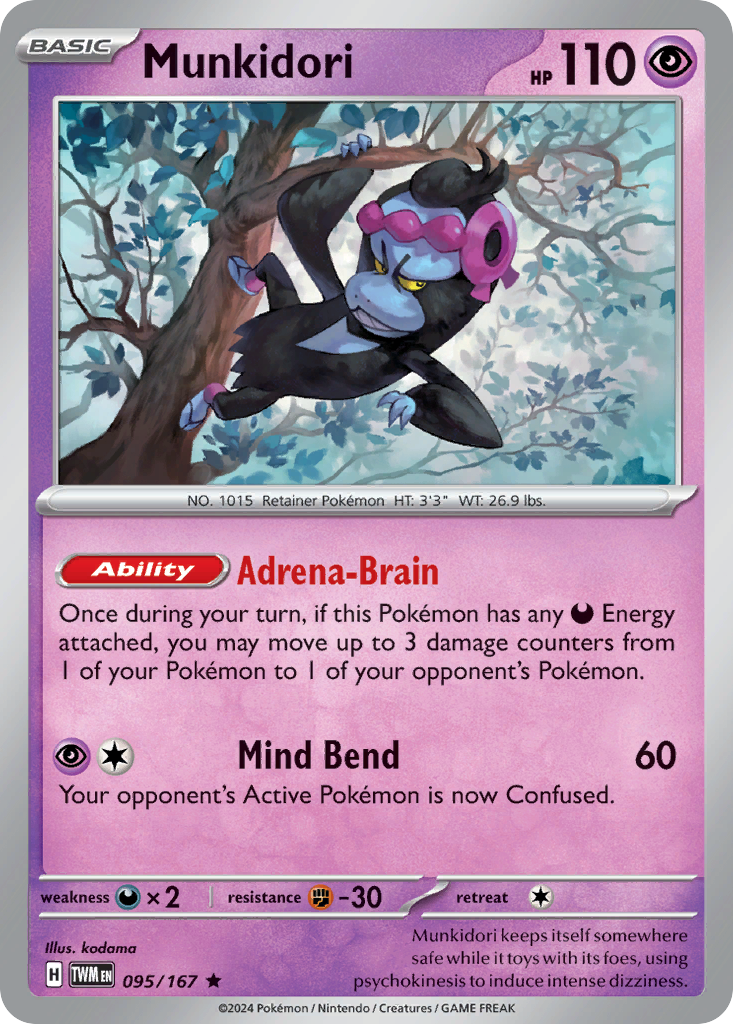 Munkidori – Twilight Masquerade 095/167 Pokémon card