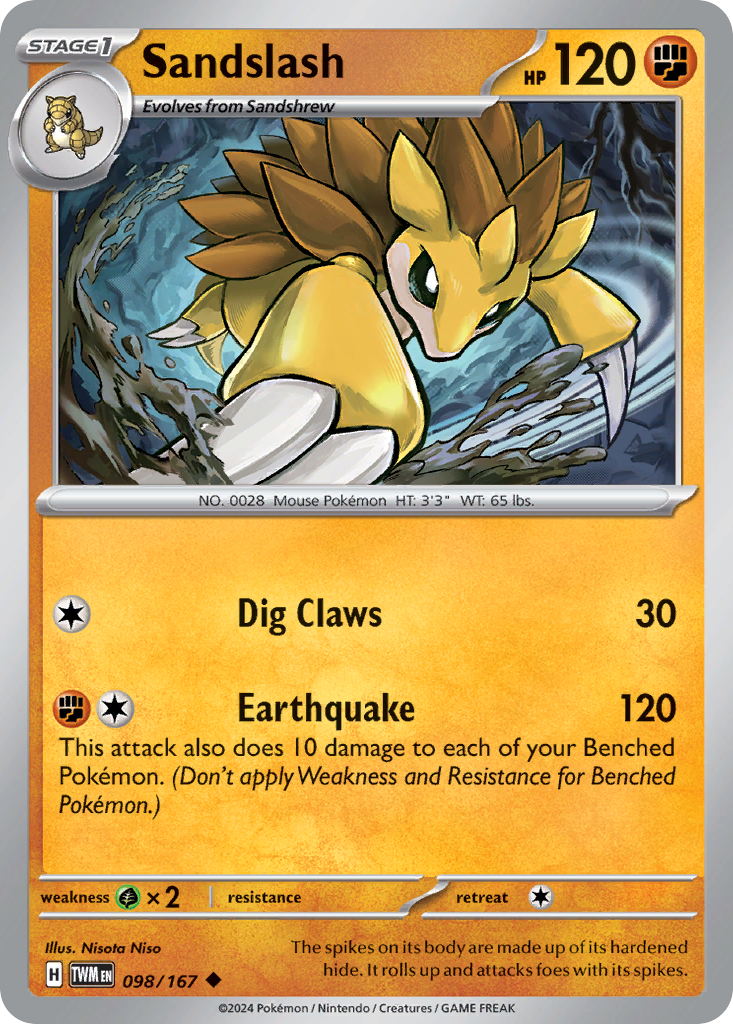 Sandslash – Twilight Masquerade 098/167 Pokémon card