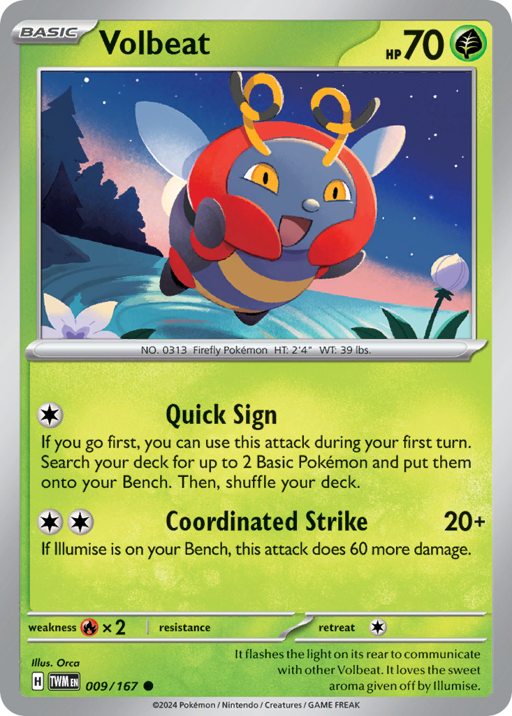 Volbeat – Twilight Masquerade 009/167 Pokémon card