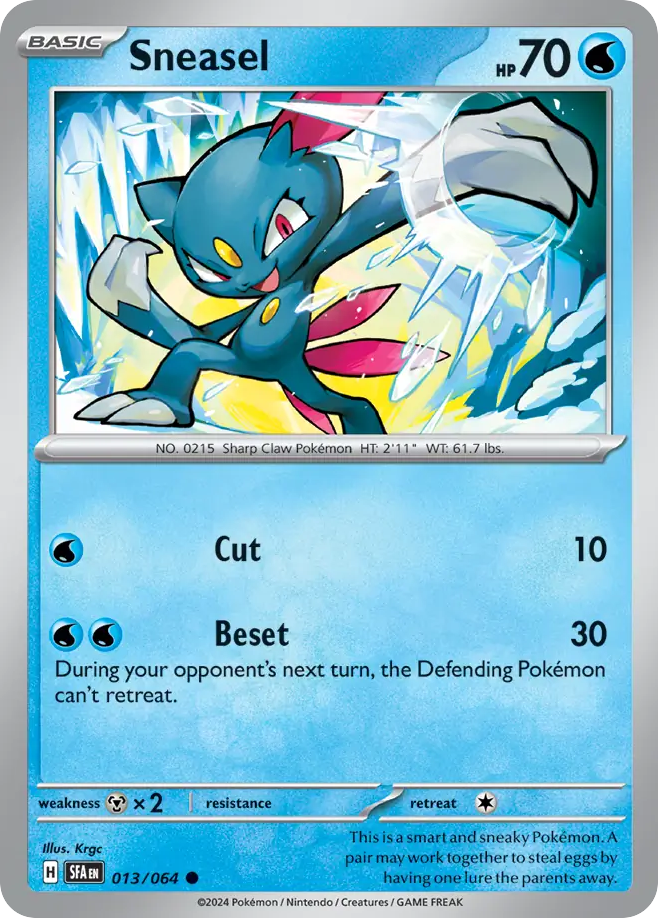 Sneasel – Shrouded Fable 013/064 Pokémon card