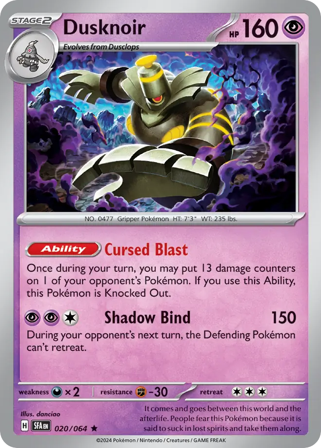 Dusknoir – Shrouded Fable 020/064 Pokémon card