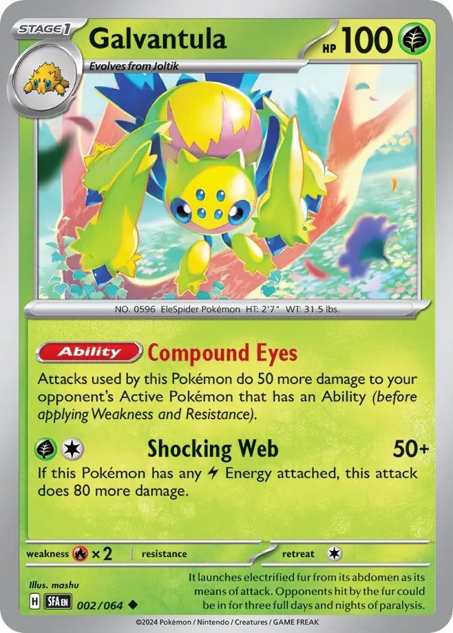 Galvantula – Shrouded Fable 002/064 Pokémon card