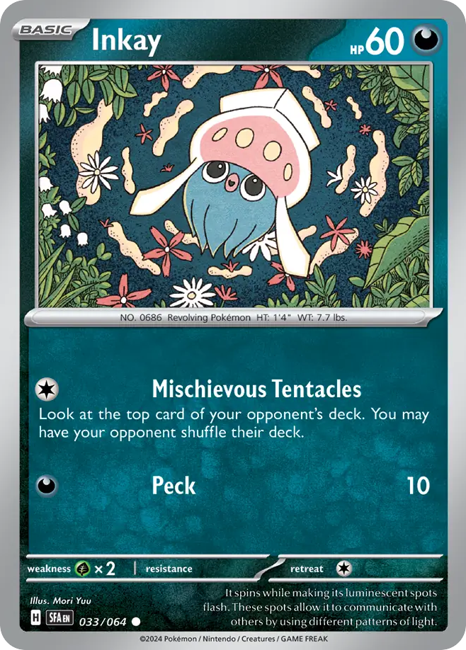Inkay – Shrouded Fable 033/064 Pokémon card