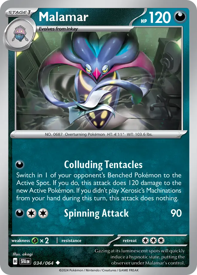 Malamar – Shrouded Fable 034/064 Pokémon card