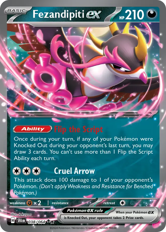Fezandipiti ex – Shrouded Fable 038/064 Pokémon card