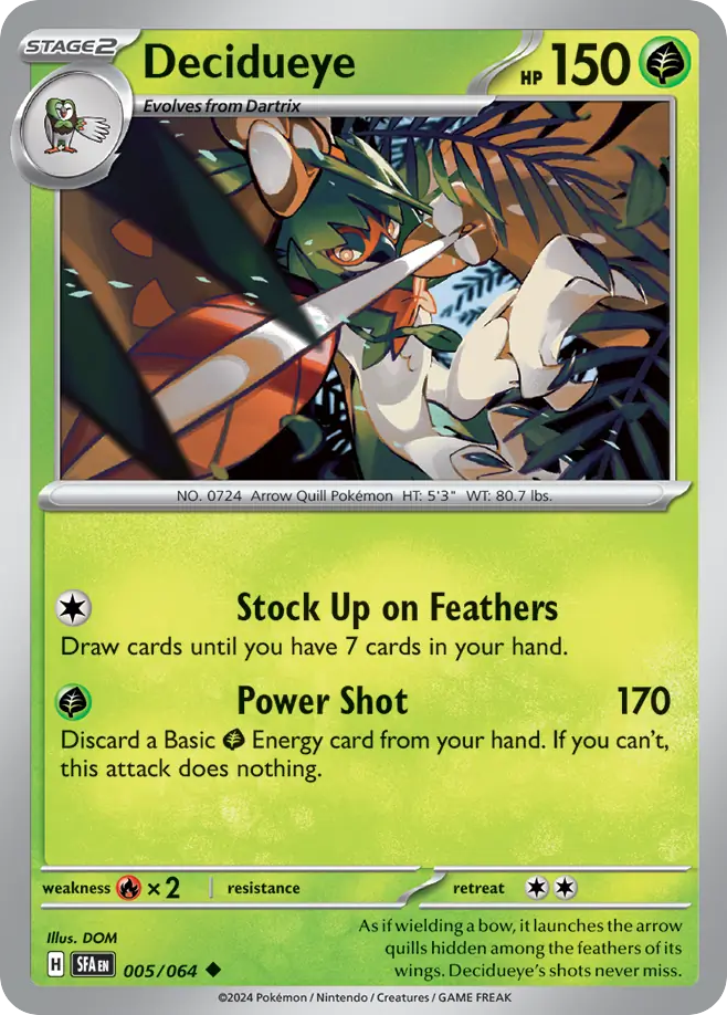 Decidueye – Shrouded Fable 005/064 Pokémon card