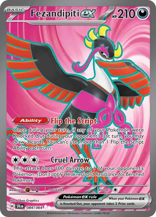 Fezandipiti ex – Shrouded Fable 084/064 Pokémon card